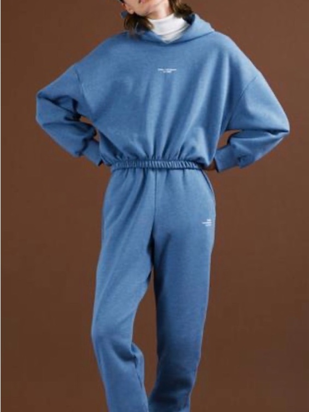 Blue hooded sweatsuit